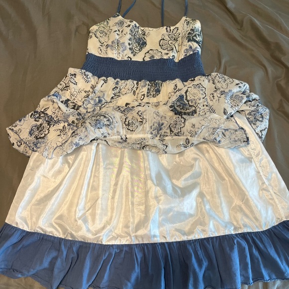 Boho blue flower slip dress size small - Picture 3 of 7